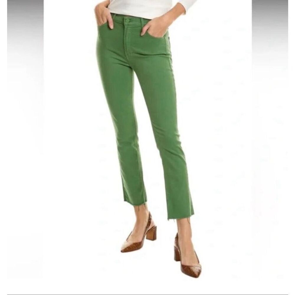 Mother The Mid-Rise Dazzler Ankle Fray Play Date Juniper Green Women’s Size 26
